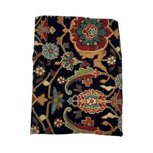 CHAPS HOME One King Sham Jacobean Style Floral Medallion Blue Cotton